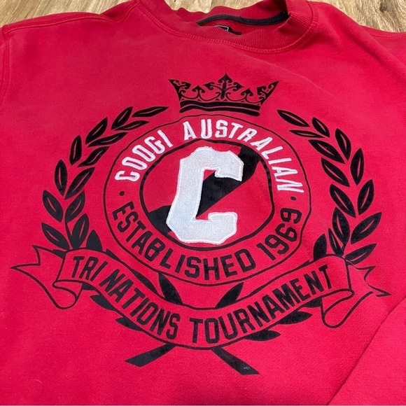 Coogi Red Australian Tri Nations Tournament Sweatshirt Embroidered Sweater XL - Picture 3 of 10